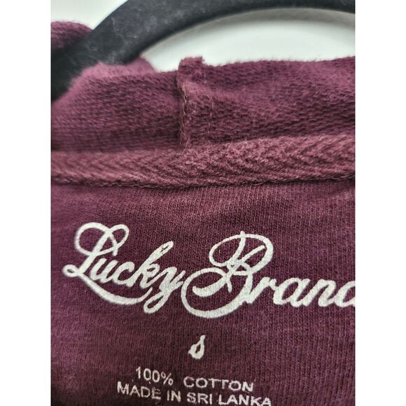 Lucky Brand Cardigan S Womens Long Sleeve Burgundy Pockets Pull Warm Lagen Look - Picture 3 of 5
